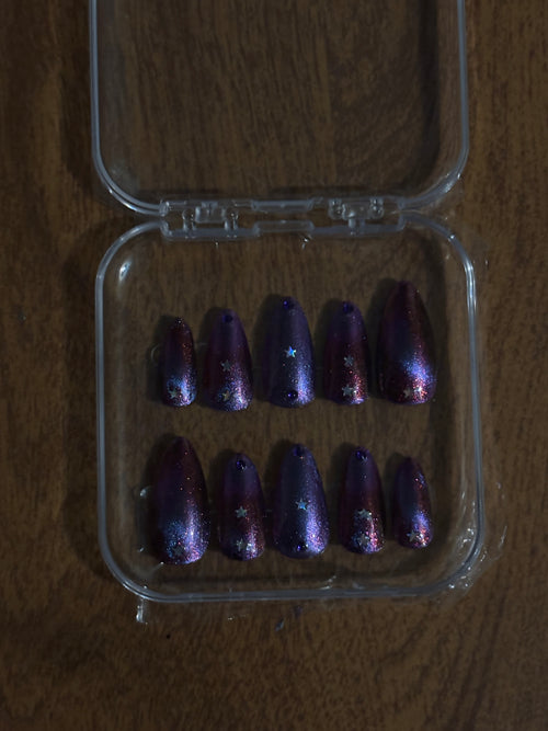 Shooting Star Cat eye press on nails
